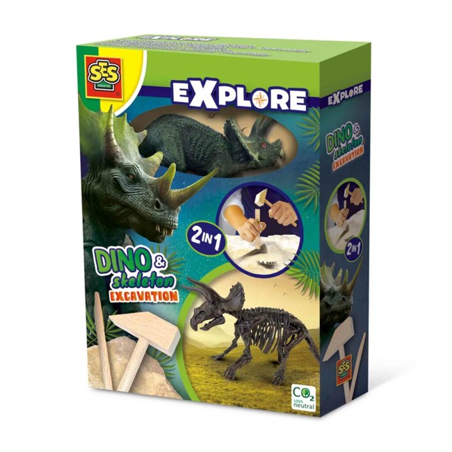 SES Creative - Excavation - Triceratops and Skeleton - (S25093)