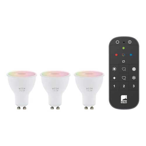 EGLO connect.z Startkit – Fjärrkontroll + 3x GU10 RGB + Tunable White Smarta Lampor