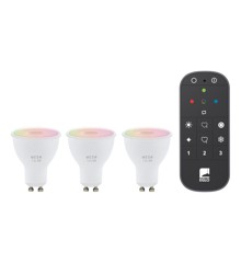 EGLO - Set med 3x GU10, fjärrkontroll - RGB + TW - Zigbee, Bluetooth