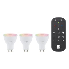 EGLO - Set van 3x GU10, afstandsbediening - RGB + TW - Zigbee, Bluetooth