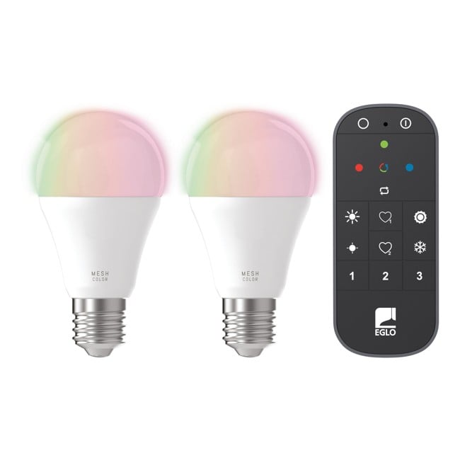 EGLO - Set mit 2x E27 A60, Fernbedienung - RGB + TW - Zigbee, Bluetooth