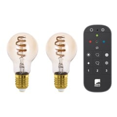 EGLO - Set mit 2x E27 A60 Amber, Fernbedienung - TW - Zigbee, Bluetooth