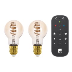 EGLO - Set of 2x E27 A60 amber, remote control - TW - Zigbee, Bluetooth