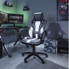 Xrocker Maverick Height Adjustable Office Gaming Chair  - Black And White