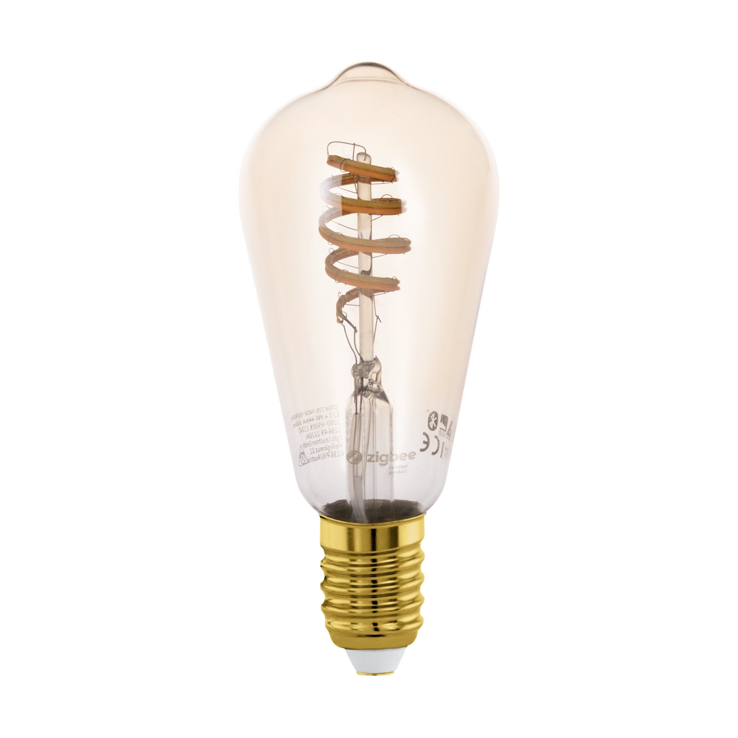 EGLO E27 ST64 Spiral Amber - Smart Pære med Zigbee & Bluetooth