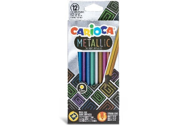 Carioca - Metallic colored pencils, 12 pcs (809417) - Leker