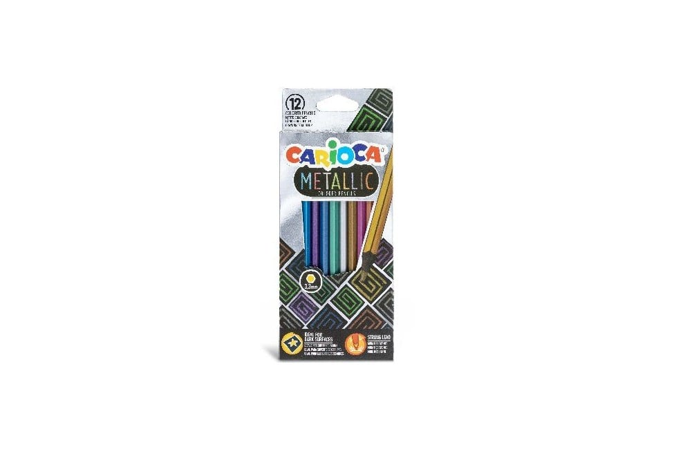 Carioca - Metallic colored pencils, 12 pcs (809417)