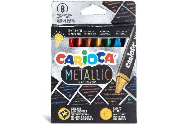 Carioca - Metallic wax crayons, 8 pcs (809437) - Leker
