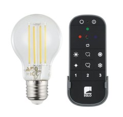 EGLO - Set med 2x E27 A60, fjärrkontroll - Vit - Zigbee, Bluetooth