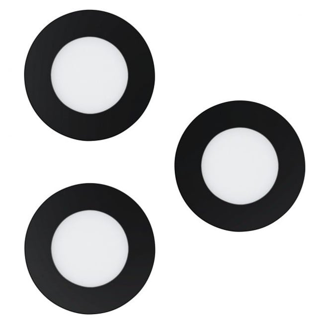 EGLO - Set of 3x Fueva-Z recessed black Ø8.5 - TW - Zigbee, Bluetooth