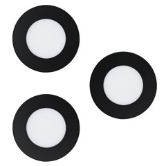 EGLO - Set of 3x Fueva-Z recessed black Ø8.5 - TW - Zigbee, Bluetooth