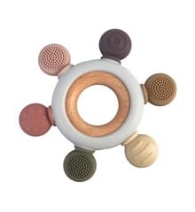 Magni - Teether "Rudder" with wooden center ring - Multi colored (5547)