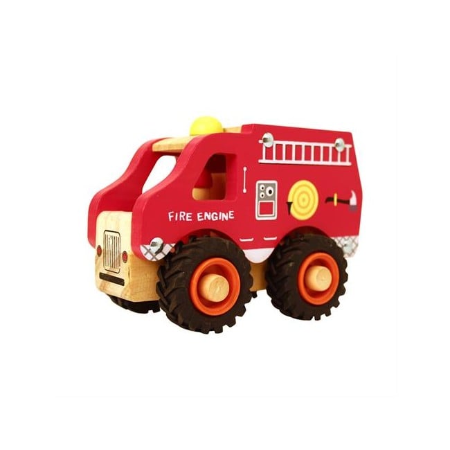 Magni - Wooden fire truck with rubber wheels (2632)