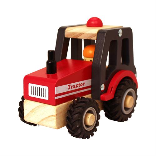 Magni - Wooden tractor with rubber wheels (2438) - Leker