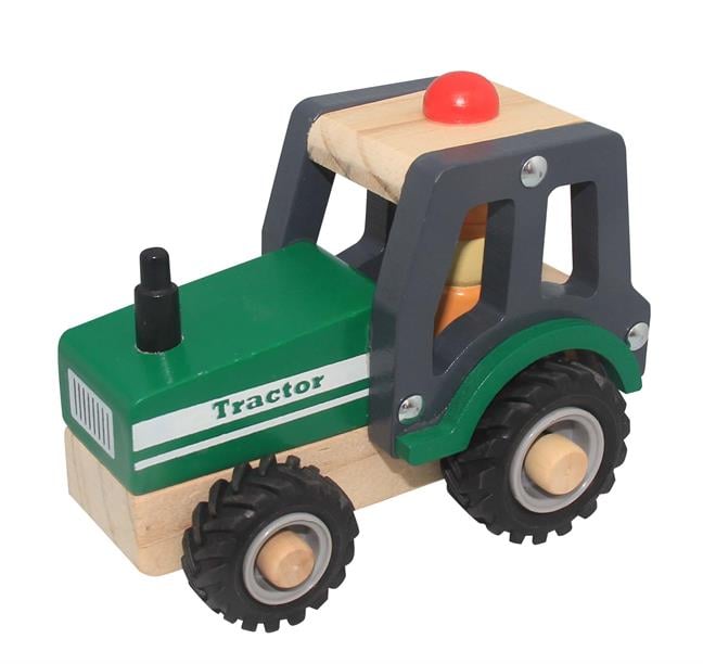 Magni - Wooden tractor with rubber wheels (3895) - Leker
