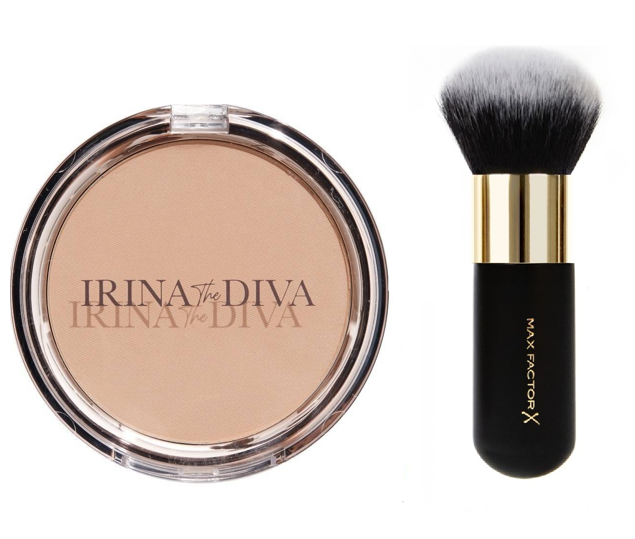 Irina The Diva - No Filter Matte Bronzing Powder Natural Beauty 001 + Max Factor - Compact Multi Brush - Skjønnhet