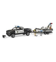 Bruder - RAM 2500 Police Pickup with L+S Module, trailer and boat (02507)