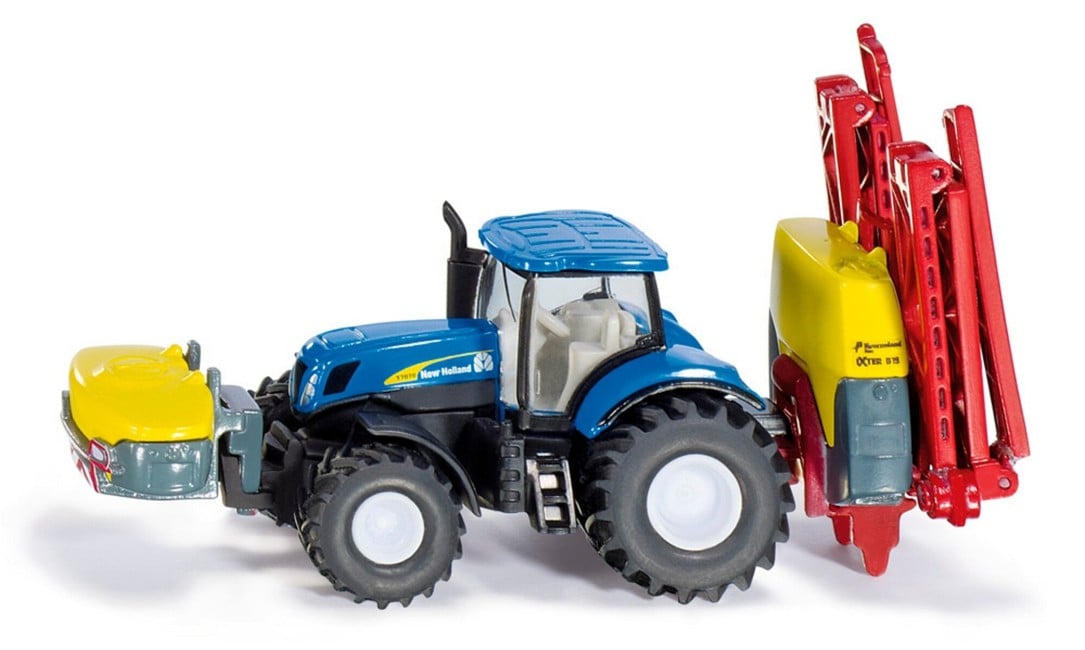 Siku - 1:87 New Holland Traktor m Trailersprøjte