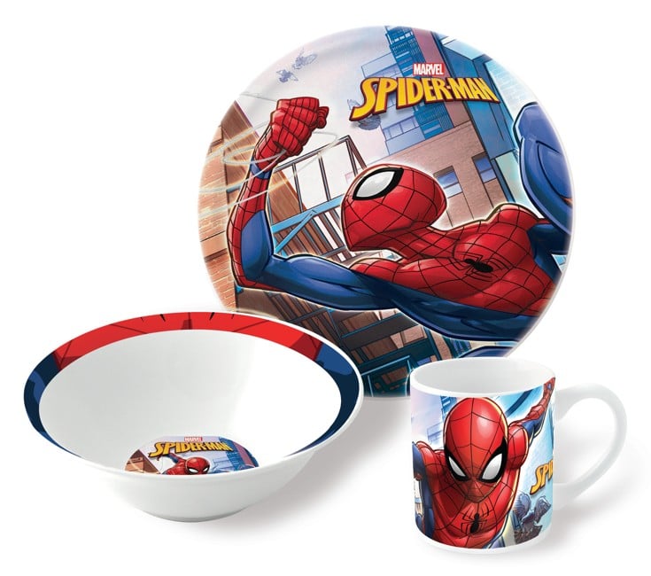 Stor - 3-Piece Ceramic Gift Set - Spiderman (78365)