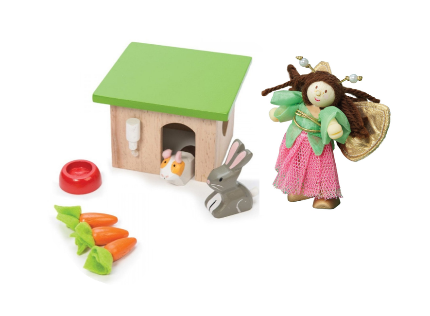 Le Toy Van - Dukkehus-kæledyrssæt, Bunny and Guinea og Budkin - Summerfairy - (LME045 - LBK761)