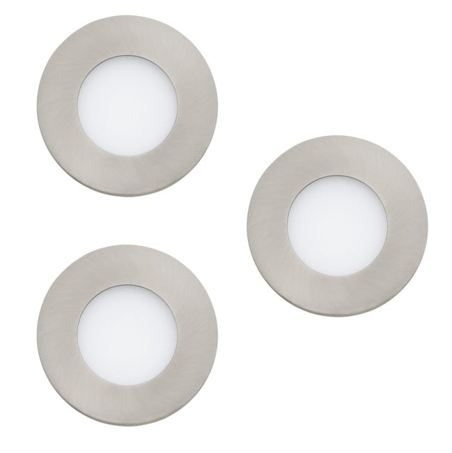 EGLO - Set med 3x Fueva-Z infällda borstat stål Ø8,5 - TW - Zigbee, Bluetooth