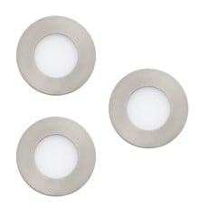 EGLO - Set of 3x Fueva-Z recessed brushed steel Ø8.5 - TW - Zigbee, Bluetooth