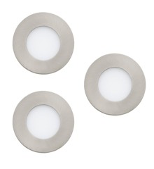 EGLO - Set van 3x Fueva-Z inbouwspots geborsteld staal Ø8,5 - TW - Zigbee, Bluetooth