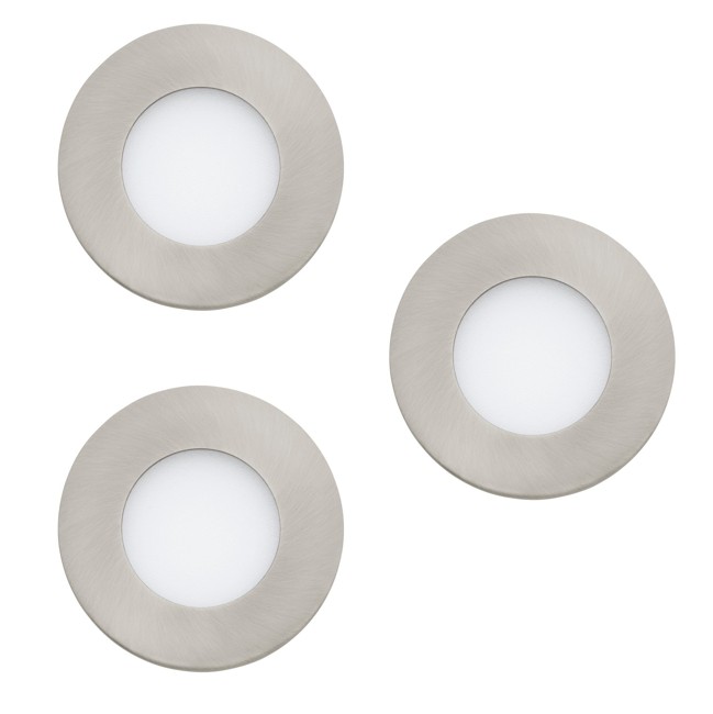 EGLO - Set van 3x Fueva-Z inbouwspots geborsteld staal Ø8,5 - TW - Zigbee, Bluetooth