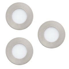 EGLO - Set van 3x Fueva-Z inbouwspots geborsteld staal Ø8,5 - TW - Zigbee, Bluetooth