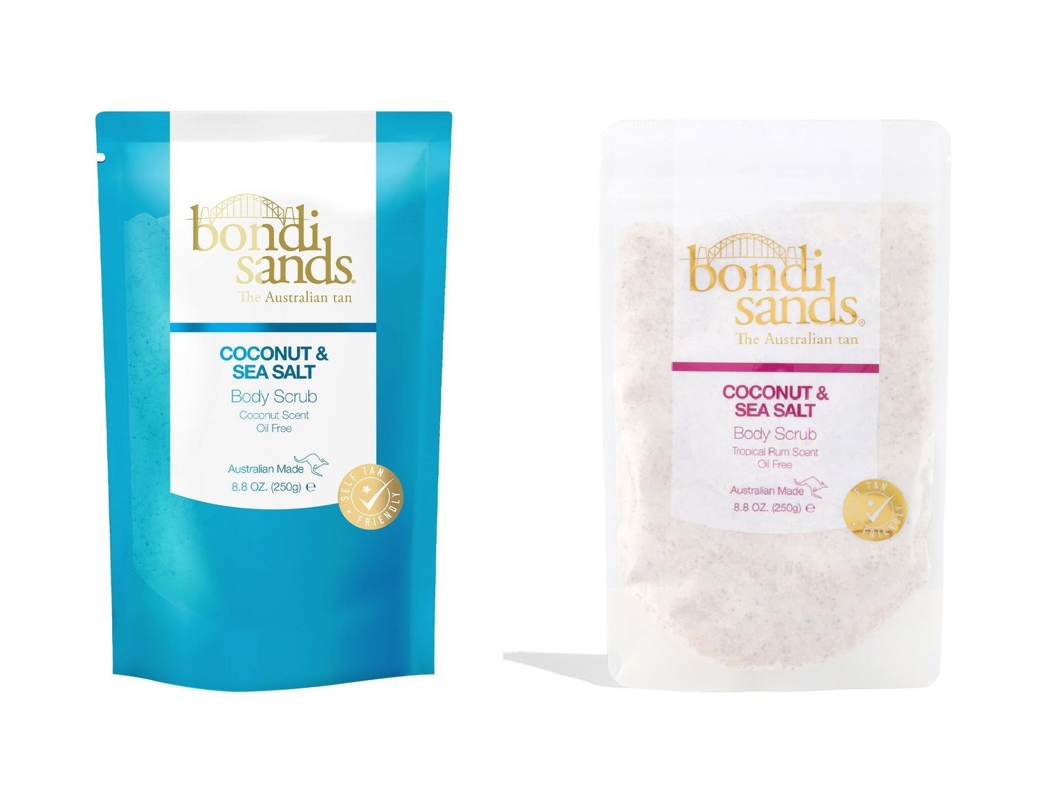 Bondi Sands - Coconut&Sea Salt Body Scrub 250 g + Bondi Sands - Tropical Rum Coconut&Sea Salt Body Scrub 250 g - Skjønnhet