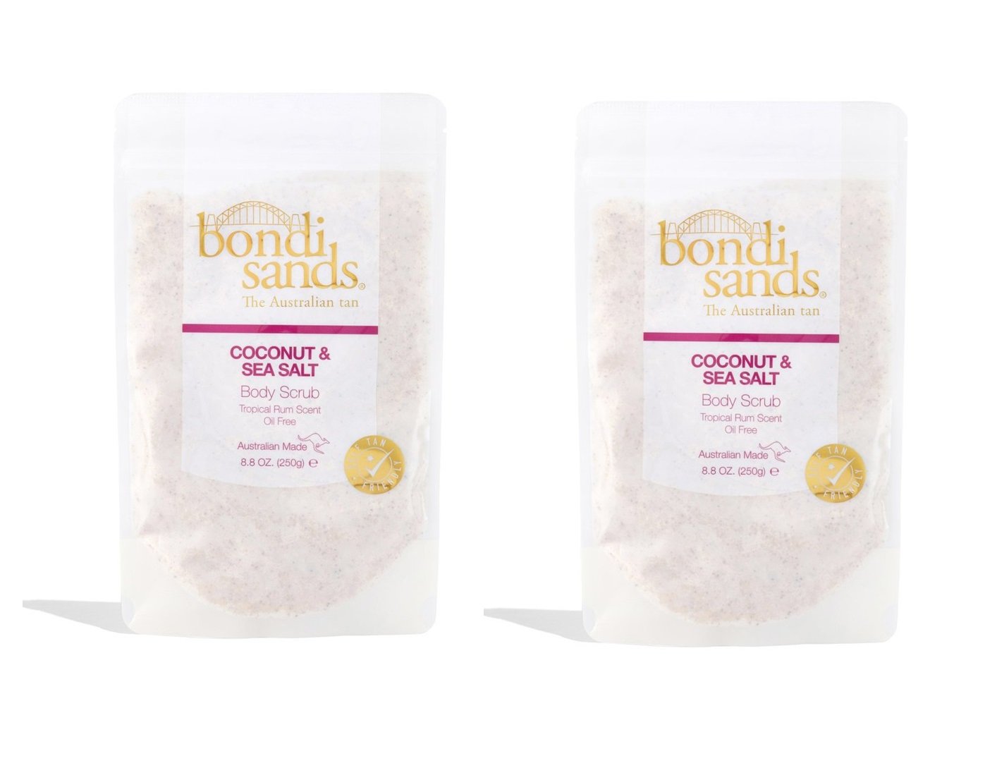 Bondi Sands -  2 x Tropical Rum Coconut & Sea Salt Body Scrub 250 g