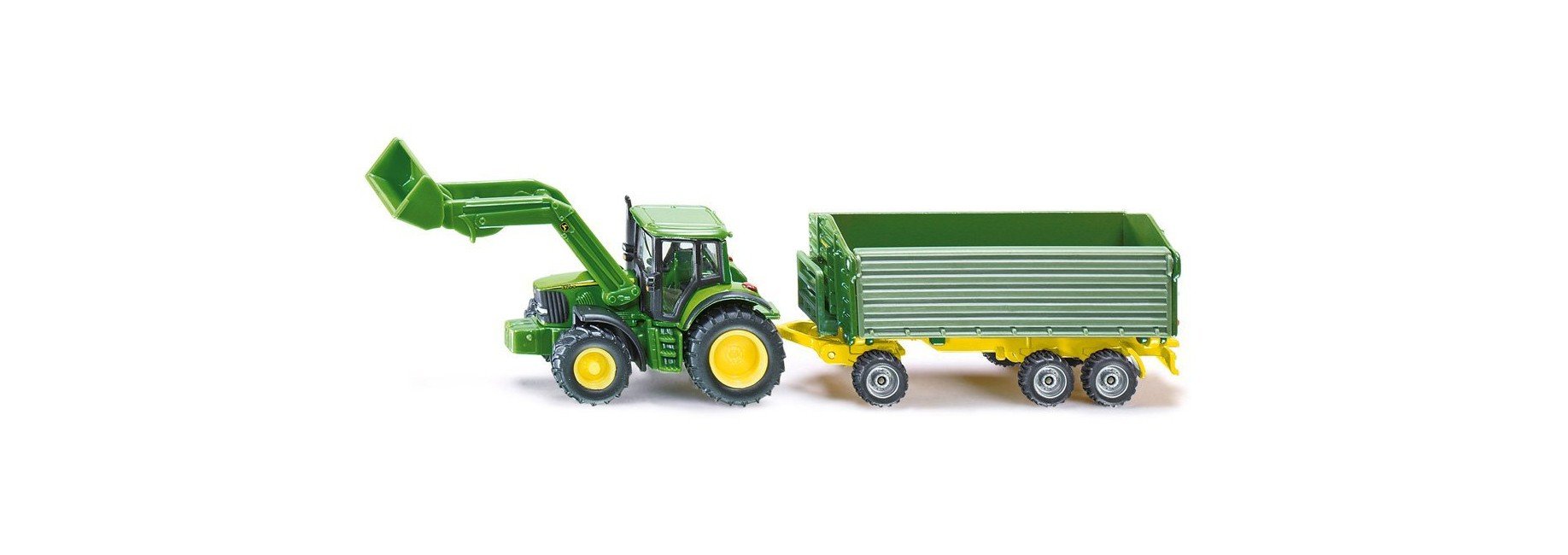 Siku - 1:87 John Deere m Frontlæsser og Trailer