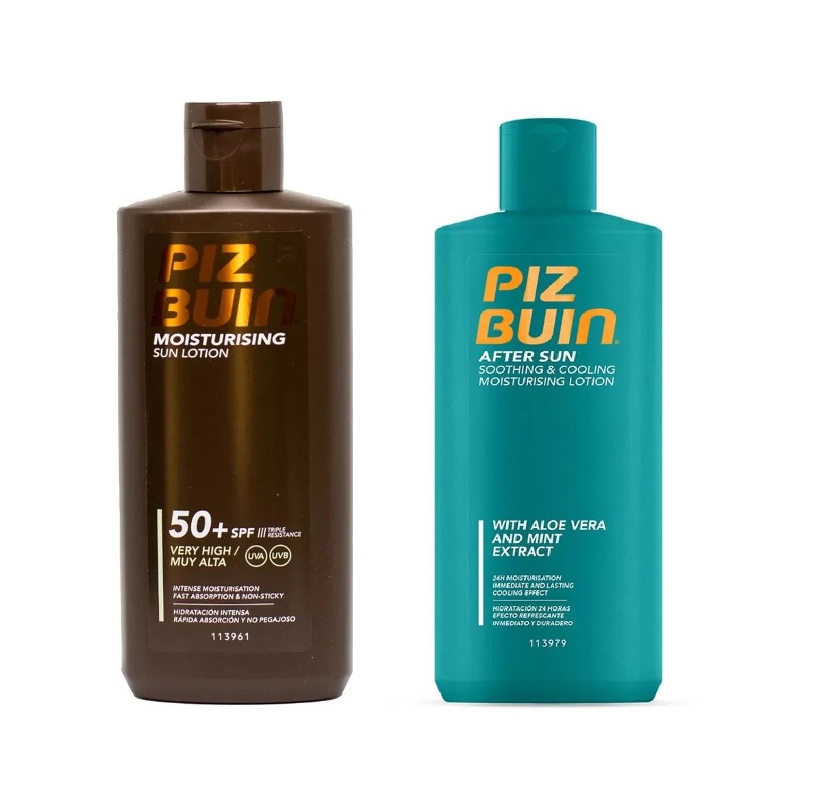PIZ BUIN - Moisturising Sun Lotion SPF 50+ 200 ml + PIZ BUIN - After Sun Soothing & Cooling Moisturising Lotion 200 ml