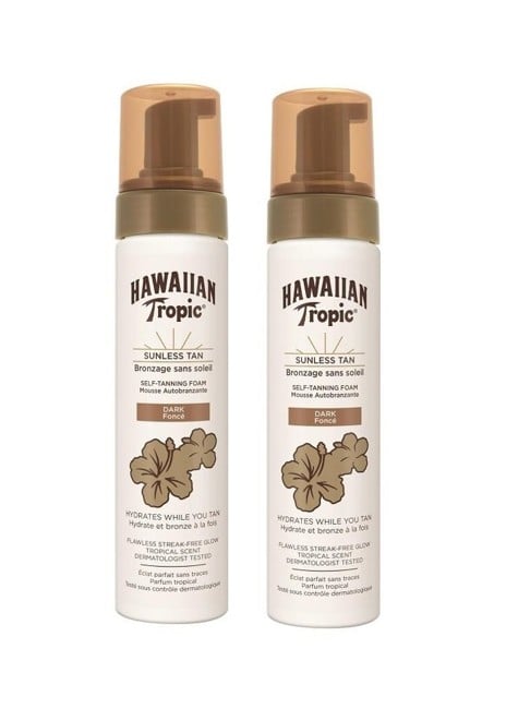 HAWAIIAN TROPIC - 2 x Sunless Tan Foam Dark 200 ml