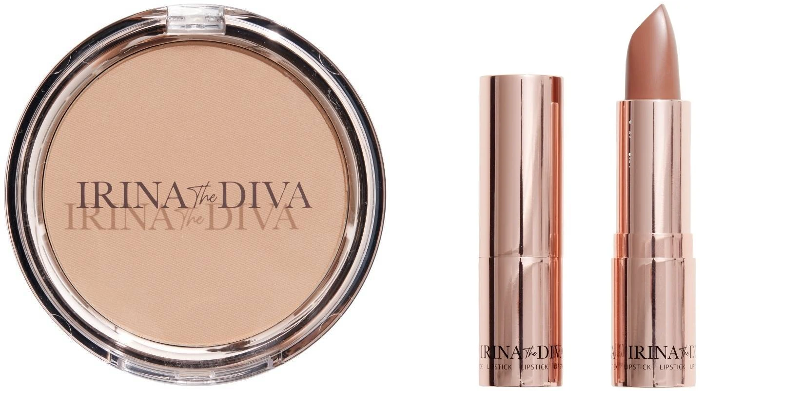 Irina The Diva - Lipstick 001 TEMPTED + Filter Matte Bronzing Powder Natural Beauty 001 - Skjønnhet