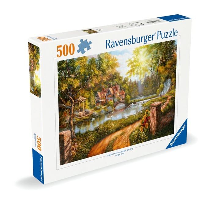 Ravensburger - Puslespil Cottage By The River 500 brikker