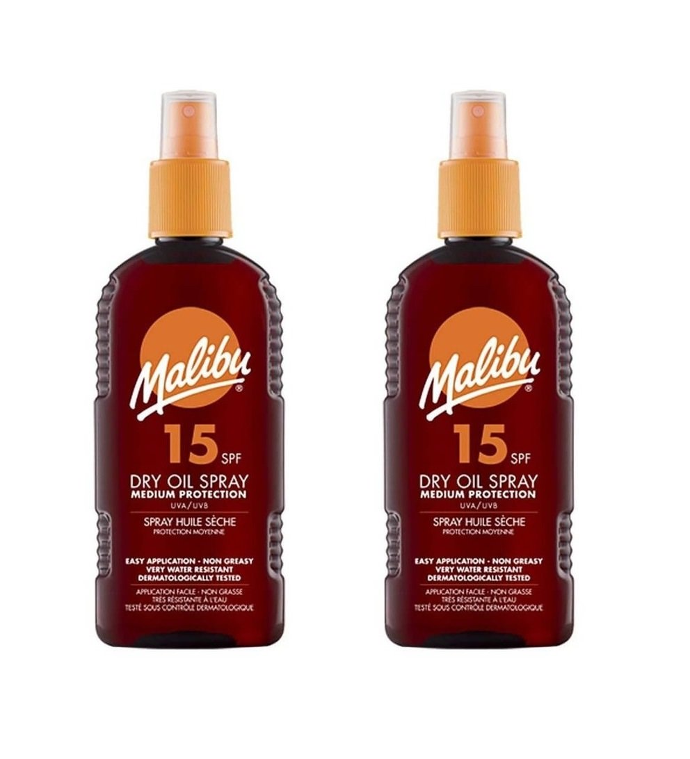 Malibu - 2 x Dry Oil Spray SPF 15 200 ml - Skjønnhet