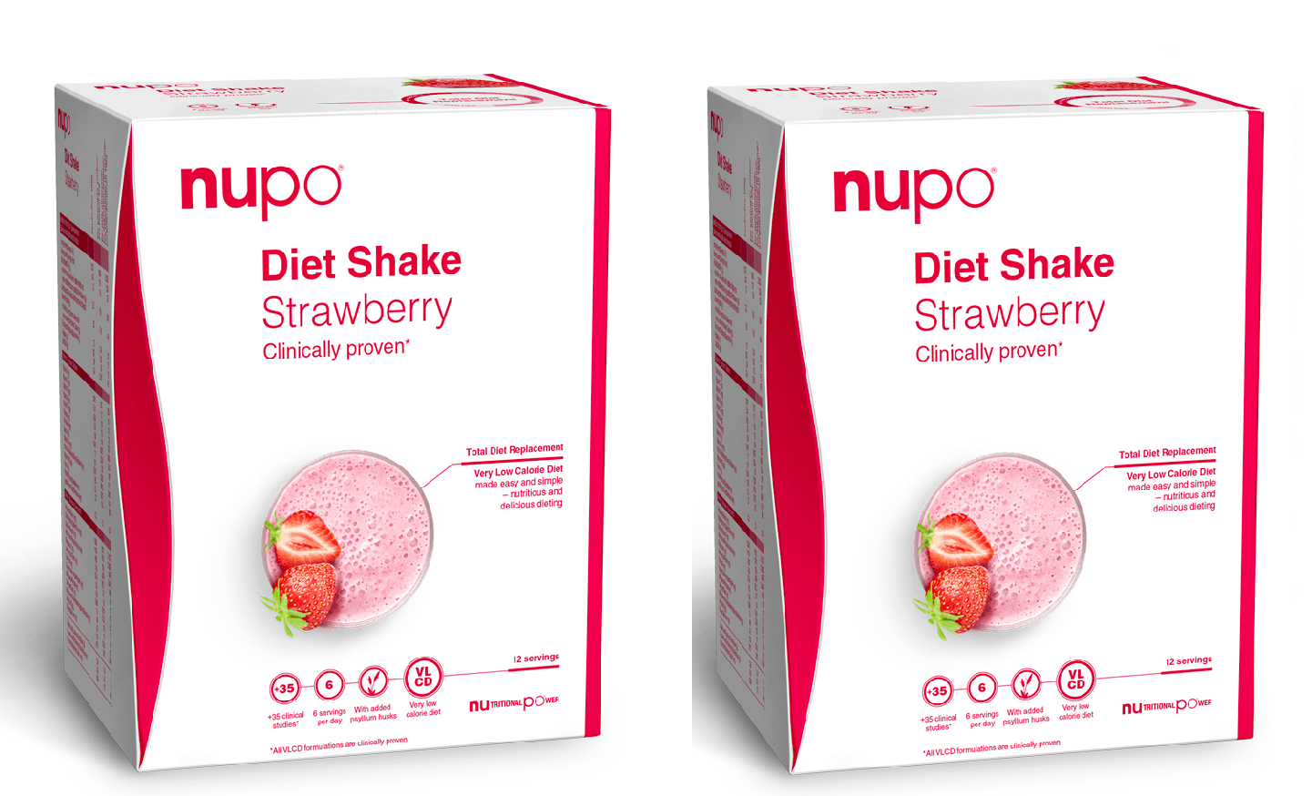 Nupo - 2 x Diet Shake Strawberry 12 Portioner - Helse og personlig pleie