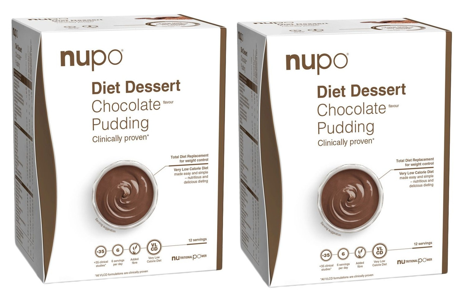 Nupo - 2 x Diet Chocolate Pudding 12 Portioner - Helse og personlig pleie
