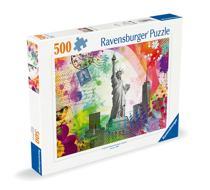 Ravensburger - Puslespil New York Postcard 500 brikker