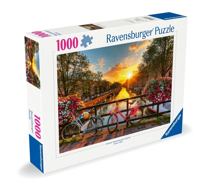 Ravensburger - Puslespil Bicycles In Amsterdam 1000 brikker