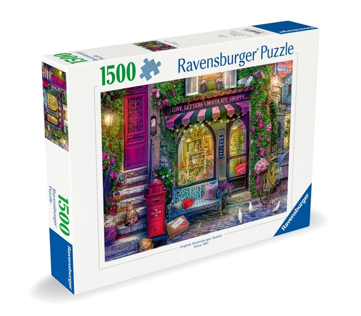 Ravensburger - Puslespil Love Letters Chocolate Shop 1500 brikker