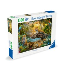 Ravensburger - Puslespil Leopard Family In The Jungle 1500 brikker