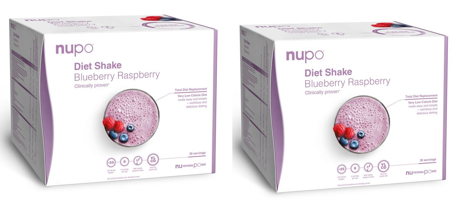 Nupo - 2 x Diet Shake Blueberry Raspberry 30 Portioner - Helse og personlig pleie
