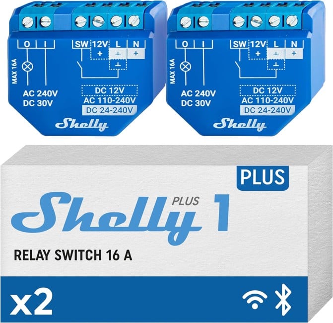 Shelly Plus 1-Dubbele Verpakking - jouw ultieme smart home metgezel!