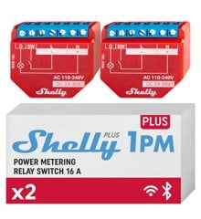 Shelly - Plus 1PM (Dobbelpakke) - Optimaliser Ditt Smarte Hjem