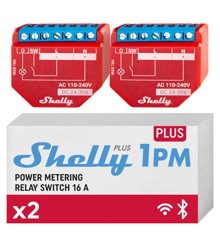 Shelly - Plus 1PM (Dobbelt Pakke) - Styr Dit Smarte Hjem