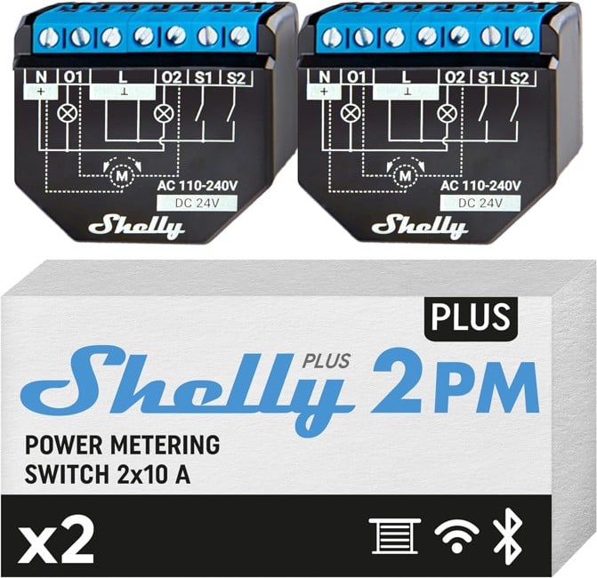 Shelly - Plus 2PM (Doppelpack) - Verbessern Sie Ihr Smart Home Erlebnis