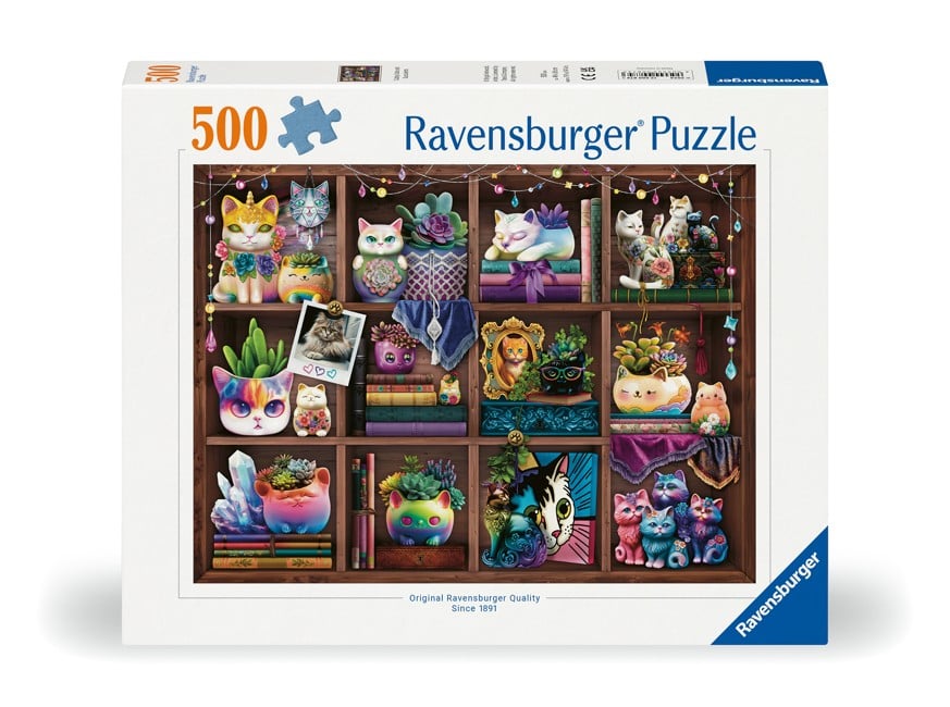 Ravensburger - Puslespil Cubby Cats and Succulents 500 brikker