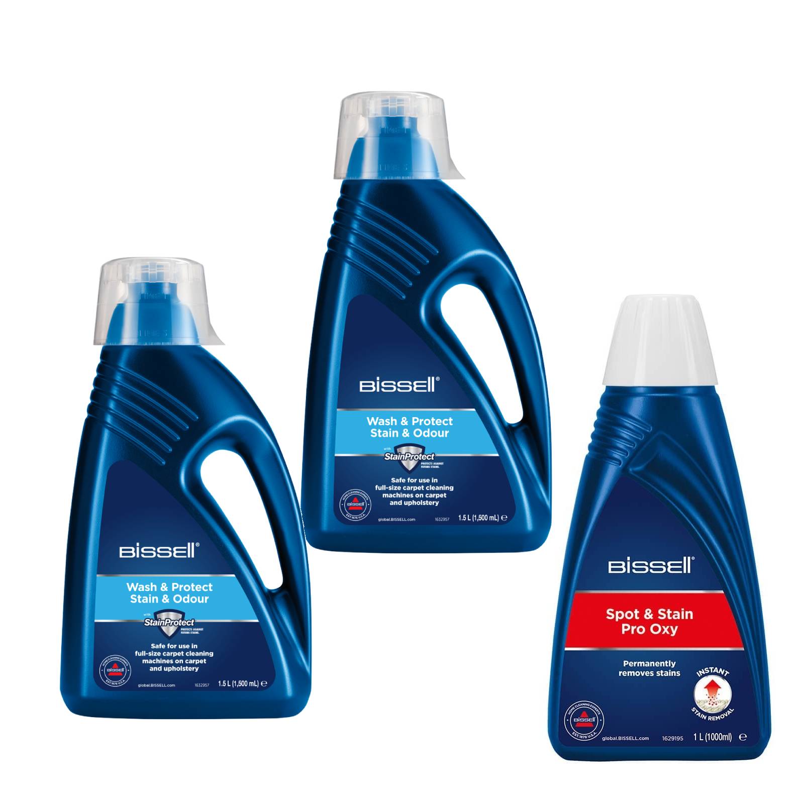 Bissell - 2x Wash & Protect 1,5 ltr. & 1 Spot & Clean Pro Oxy 1L - Bundle